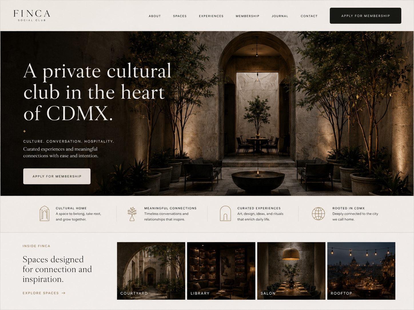 FINCA website homepage